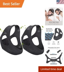 Paquete de 2 correas ajustables antirronquidos para la barbilla para dormir mejor - Diseño unisex - Imagen 1 de 9