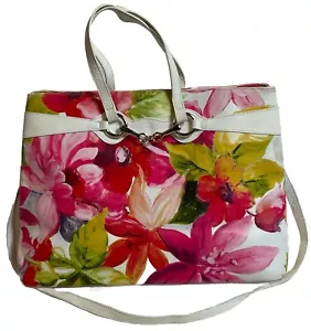 Claudia Firenze Women’s Satchel Shoulder Bag Purse Floral Leather Horsebit Italy - Picture 1 of 14