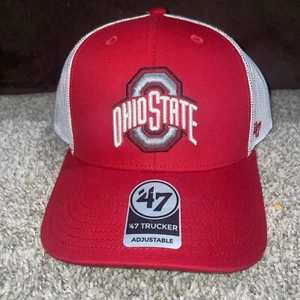 Ohio State Buckeyes '47 Marca Rojo/Blanco Camionero Snapback Ajustable OSU Gorra Gorra - Imagen 1 de 4