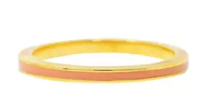 Hidalgo 1990's Vintage Peach Enamel 18 Karat Yellow Gold Eternity Band Ring - Picture 1 of 11