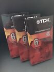 Qty 3 ~ New Tdk T120 Blank Premium Quality Hs Vhs Video Cassette Tape Sealed