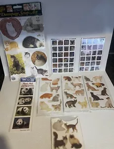 Cat Kitten Stickers incl. 48 Prismatic, 32 Puffy, & Pack Decoupage Scrap Art - Picture 1 of 6
