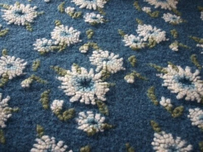Musterwalk Blumen weiß-blau auf blau Walkstoff Italien gemustert Walkloden Walk - Bild 1 von 4