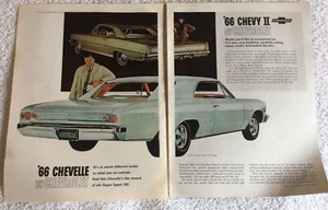 66 Chevelle 66 Chevy II Chevrolet Car Vintage Chrysler Print Ad 1965 A53 - Bild 1 von 3