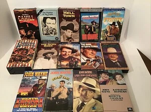 Vintage John Wayne VHS Movies Lot Of 14 Cahill Hell Town Shootist Rooster Cogbur - Picture 1 of 5