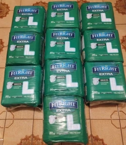 200 Large FITRIGHT BRIEFS 10 PACKAGES MEDLINE DISPOSABLE incontinence adult - Picture 1 of 2