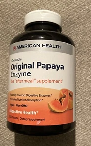 American Health Chewable Vegan Original Digestive Papaya Enzyme 600 Tab Exp08/26 - Picture 1 of 3