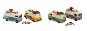 Retro Deko Camping Bus aus Blech mit Spardose und Blumenmuster 4 Farben Format: - Bild 1 von 1