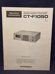Original Owners Manual CT-F1050 Operating Instructions Stereo Cassette Deck Tape - Picture 1 of 4