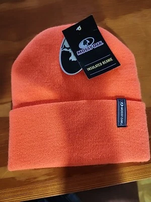 NEW Mossy Oak Safety Orange Hunter's Beanie Cap Hat Insulated OSFM Adult - Image 1 of 4
