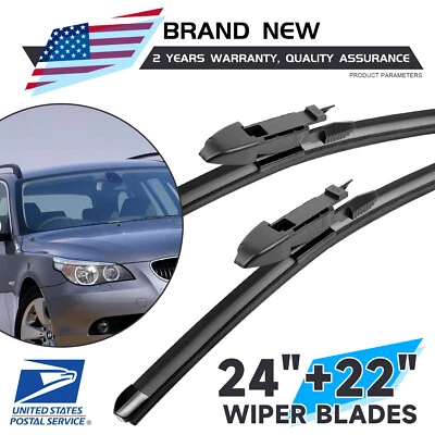 Front Windshield Wiper Blade For BMW 530i 2004-2007 ; 530xi 2006-2007 24" 22" - Image 1 of 4