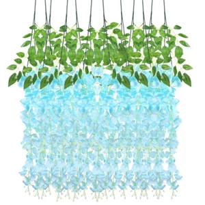 Artificial Wisteria Flower Garden Party Decorations Faux Hanging - Picture 1 of 9