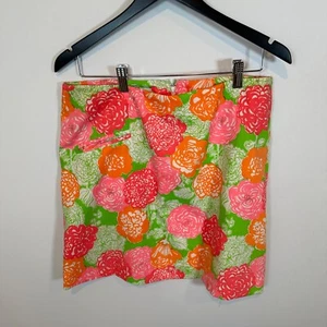 Lilly Pulitzer THE LILLY White Label Vintage Cotton Floral Flower Mini Skirt 12 - Picture 1 of 9