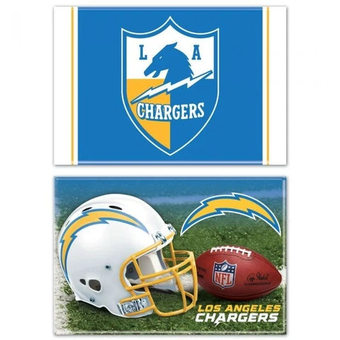 TWO (2) LOS ANGELES CHARGERS 2" X 3"  METAL MAGNETS FROM WINCRAFT Cover