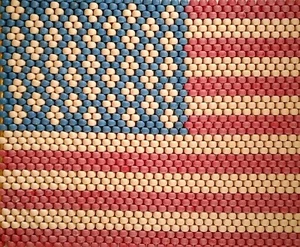 American USA  Flag Handmade Beaded 15” X 9.5"  Americana Art, Collectible - Picture 1 of 6