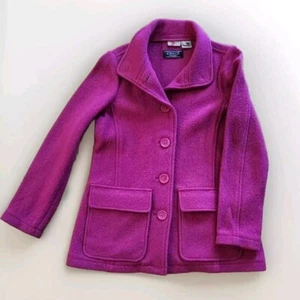 LL Bean Womens Bellandi Boiled Wool Coat Jacket Size S Hot Pink 271132 Fuscia - Picture 1 of 11