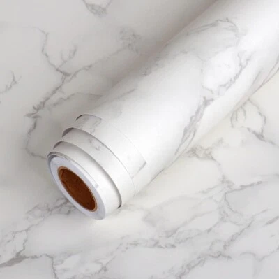 White/Gray Marble Peel and Stick Wallpaper Waterproof Self-Adhesive(B273 - Image 1 of 4