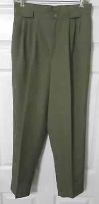 Pantalones de vestir Petites by Fundamental Things talla 12 verde imitación lino Foto 1 de 4