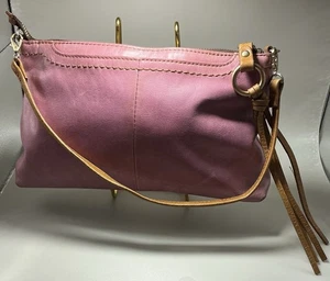 Rare HTF Vintage Pink Leather Hobo International Shoulder Bag Handbag Wristlet - Picture 1 of 6