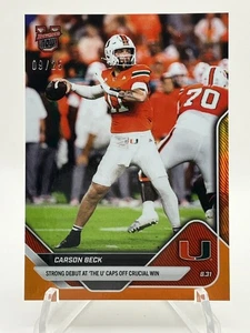 Carson Beck - Miami DEBUT - 2025-26 Bowman U NOW® Football - Card 5 GOLD #9/25 - Picture 1 of 2