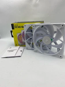 CORSAIR iCUE Link RX140 MAX RGB 140mm Fans – Dual Pack – White - NO CONTROLLER - Afbeelding 1 van 9