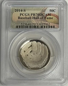 2014 S Baseball Hall Of Fame Commemorative Proof 50C Half Dollar PCGS PR70DCAM - Picture 1 of 2