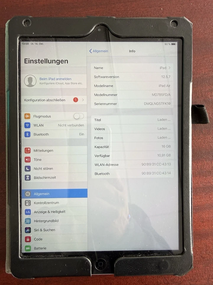 Apple iPad Air MD785FD/A 24,6 cm (9,7 Zoll) 2014 - Bild 1 von 2