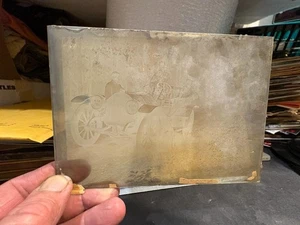 ANTIQUE GLASS NEGATIVE OF AN ANTIQUE TOURING CAR 1910 TO 1912 5" X 7" - Picture 1 of 2