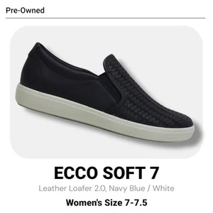 Ecco Womens Soft 7 Slip On 2.0 Leather Womens Shoes - Night Sky Size 7-7.5 US - Picture 1 of 14