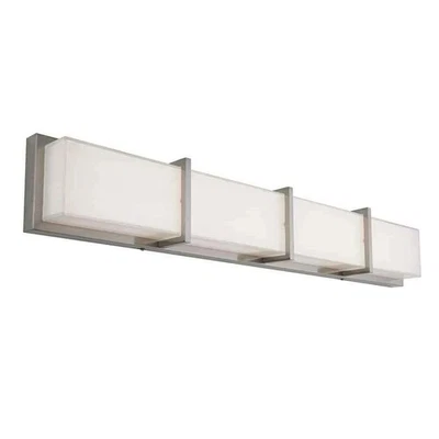 Artika Subway 35 in. 4-Light Stainless Steel Modern Integrated LED Vanity Light - Image 1 of 4