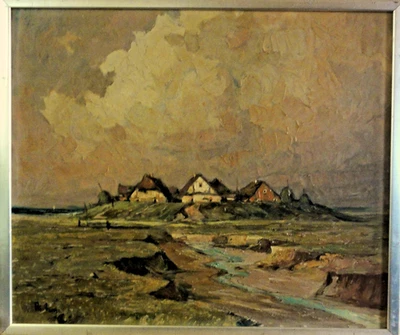 Rudolf PRIEBE (1889-1964) TOP-Gemälde ~1930: HALLIG-LANDSCHAFT /Nordsee - Bild 1 von 4
