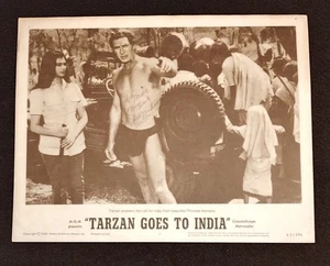 Tarzan Goes To India 1962 Vintage Lobby Card #2 - Signed By Jock Mahoney - Picture 1 of 2