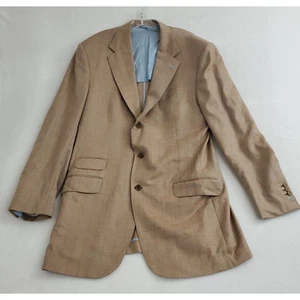 Nobility by Astor & Black Cashmere Blazer Large Brown Glen Plaid Quarter Lined - Picture 1 of 10
