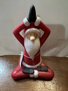 Zen Yoga Pose Santa Claus Christmas Decoration Figurine Holiday 6”h - Picture 1 of 1