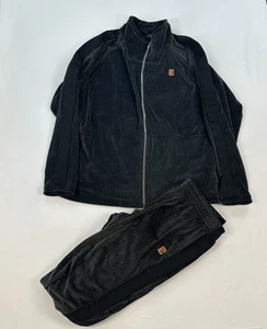 Nike Court Heritage tracksuit velvet mens 2XL Black court velvour set tennis - Picture 1 of 18