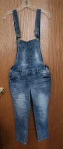 WALLFLOWER Denim Bib Overalls Women's Large Distressed - Picture 1 of 13