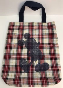 Walt Disney World Disneyland Plaid Mickey Mouse Tote Reusable Bag Magnetverschluss - Bild 1 von 9