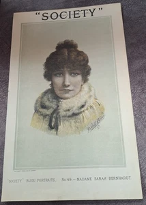 1883 Madame Sarah Bernhardt Society Mag Bijou Portrait French Theatre actress - Picture 1 of 2