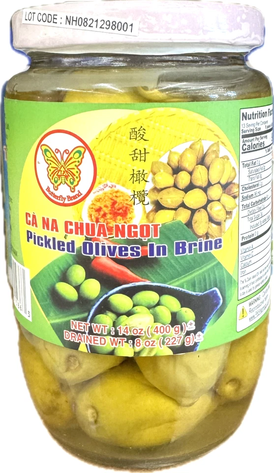14oz Butterfly Brand Pickled Olives in Brine (Ca Na Chua Ngot) – from Vietnam - Image 1 of 1
