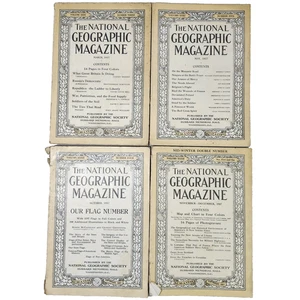 Lot of 4 Antique National Geographic Magazines 1917 March May October Nov/Dec - Imagen 1 de 24