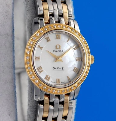 Ladies Omega DeVille Prestige 18K Gold watch - White MOP Dial Diamonds - 4375.71 - Image 1 of 4