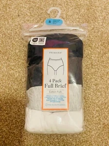 PACK OF 5 PRIMARK LADIES FULL BRIEFS COTTON RICH 10/12 - Picture 1 of 2