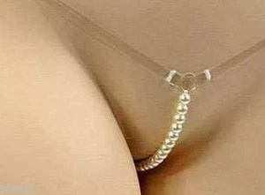 STRING 36 38 XS S SEXY DAMEN PERLEN EROTIK PEARLS TANGA ROSA WEISS SILBER - Bild 1 von 8