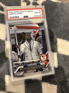 LeBron James 2024 Topps Now Olympics #4 Flag Barer PSA 10 Gem Mint QTY - Picture 1 of 4