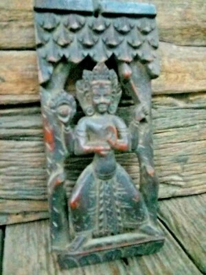 Antigua escultura vintage colgante de madera calidad muy antigua Radha Tara, tallada por Dios  Foto 1 de 4