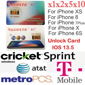 1/2/5/10 GPPLTE 4G+ Turbo SIM Card Unlock For iPhone X 8 7 6S Plus LTE IOS 13.5