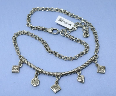 Collar Brighton SONORA NUEVO CON ETIQUETAS $88 Plata Grabado Cuelga Dijes Foto 1 de 2