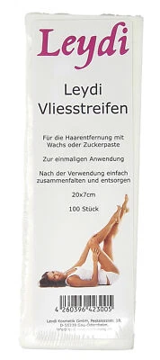 100 Leydi Vliesstreifen, Wachsstreifen Warmwachs, Zuckerpaste, Sugaring, Waxing