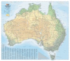 (UN-LAMINATED) MAP OF AUSTRALIA ROAD & TERRAIN POSTER (87x100cm) WALL CHART PIC