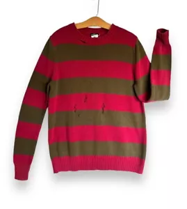 FREDDY KRUEGER Striped Sweater Crew Neck Long Sleeve NIGHTMARE ELM STREET Mens S - Picture 1 of 4